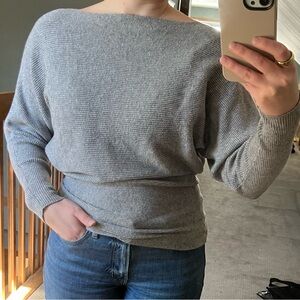 Coco and Carmen Boat Neck Light Weight Grey Sweater